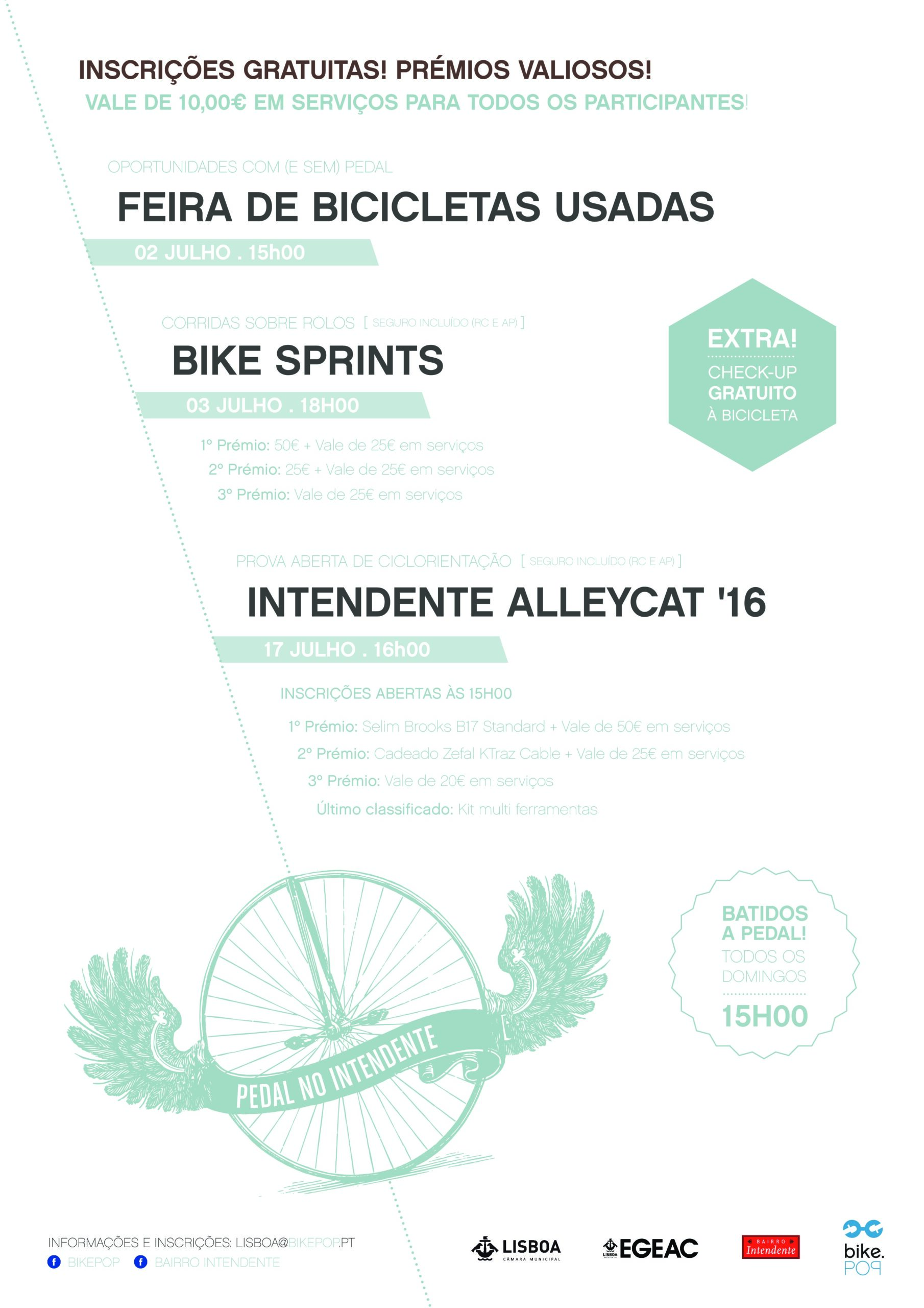Inscrições gratuitas! Prémios valiosos! Julho no Intendente tem muita pedalada!